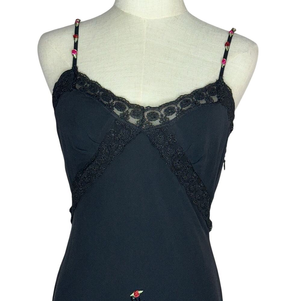 Sue Wong Vintage Nocturne Silk Chiffon Lace Embellished Whimsigoth Dress Size 4 - Picture 5 of 12
